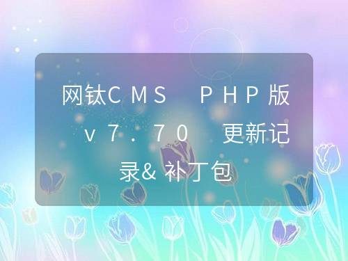 網(wǎng)鈦CMS PHP版 v7.70 更新記錄&補(bǔ)丁包